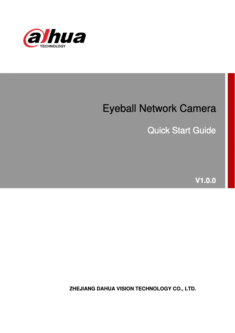 Page n°1 - Manuel utilisateur Dahua Technology Lite IPC-HDW2431T-AS-S2