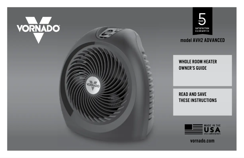 Page 1 de la notice Manuel utilisateur Vornado AVH2 Advanced