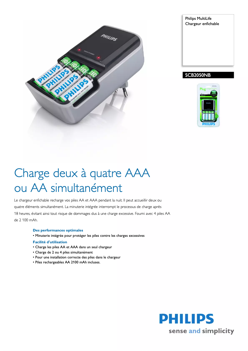 Página 1 del manual Ficha técnica Philips MultiLife SCB2050NB