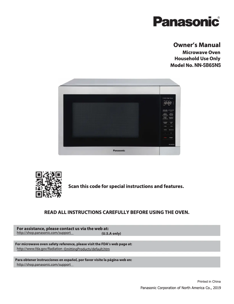 Página 1 del manual Manual de usuario Panasonic NN-SB65NS