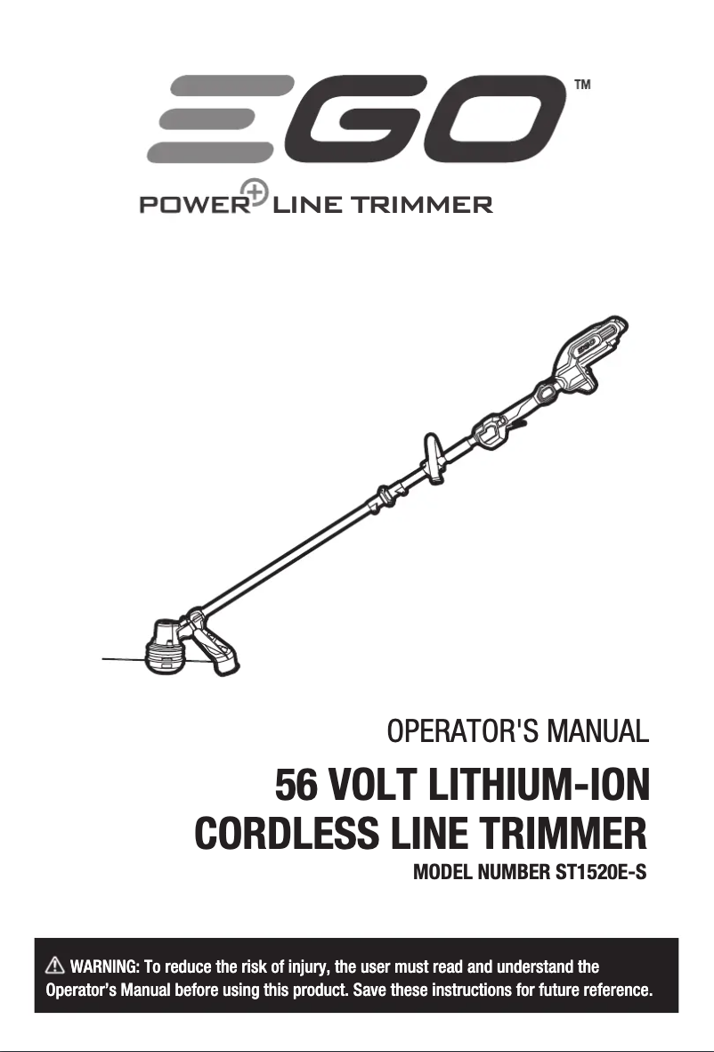 Page 1 de la notice Manuel utilisateur EGO Power+ ST1520E-S