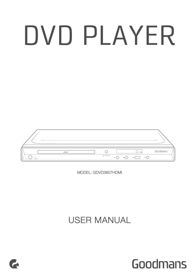 Page 1 de la notice Manuel utilisateur Goodmans GDVD3607HDMI