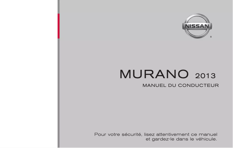 Page 1 de la notice Manuel utilisateur Nissan Murano (2013)