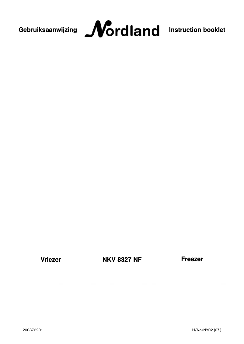 Page n°1 - Manuel utilisateur Nordland NKV 8327 NF