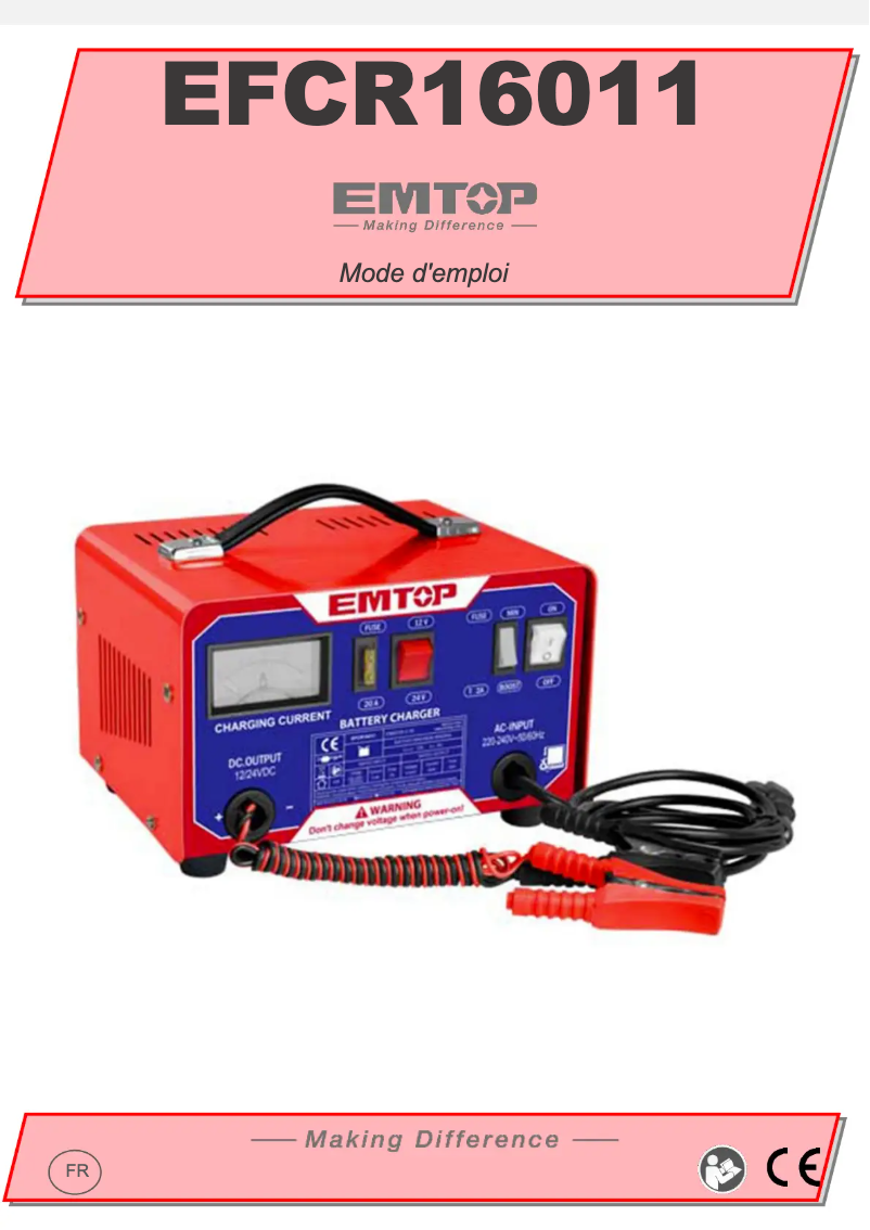 Page n°1 - Manuel utilisateur Emtop EFCR16011