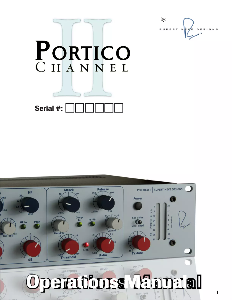 Page 1 de la notice Manuel utilisateur Rupert Neve Designs Portico II