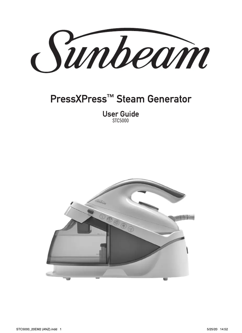 Page 1 de la notice Manuel utilisateur Sunbeam PressXPress STC5000