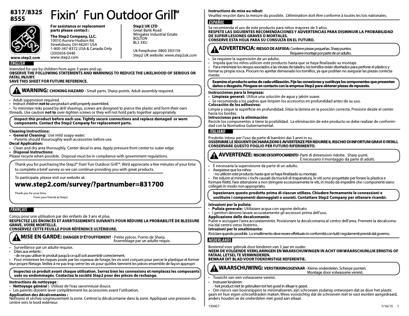 Image de la première page du manuel de l'appareil 831700