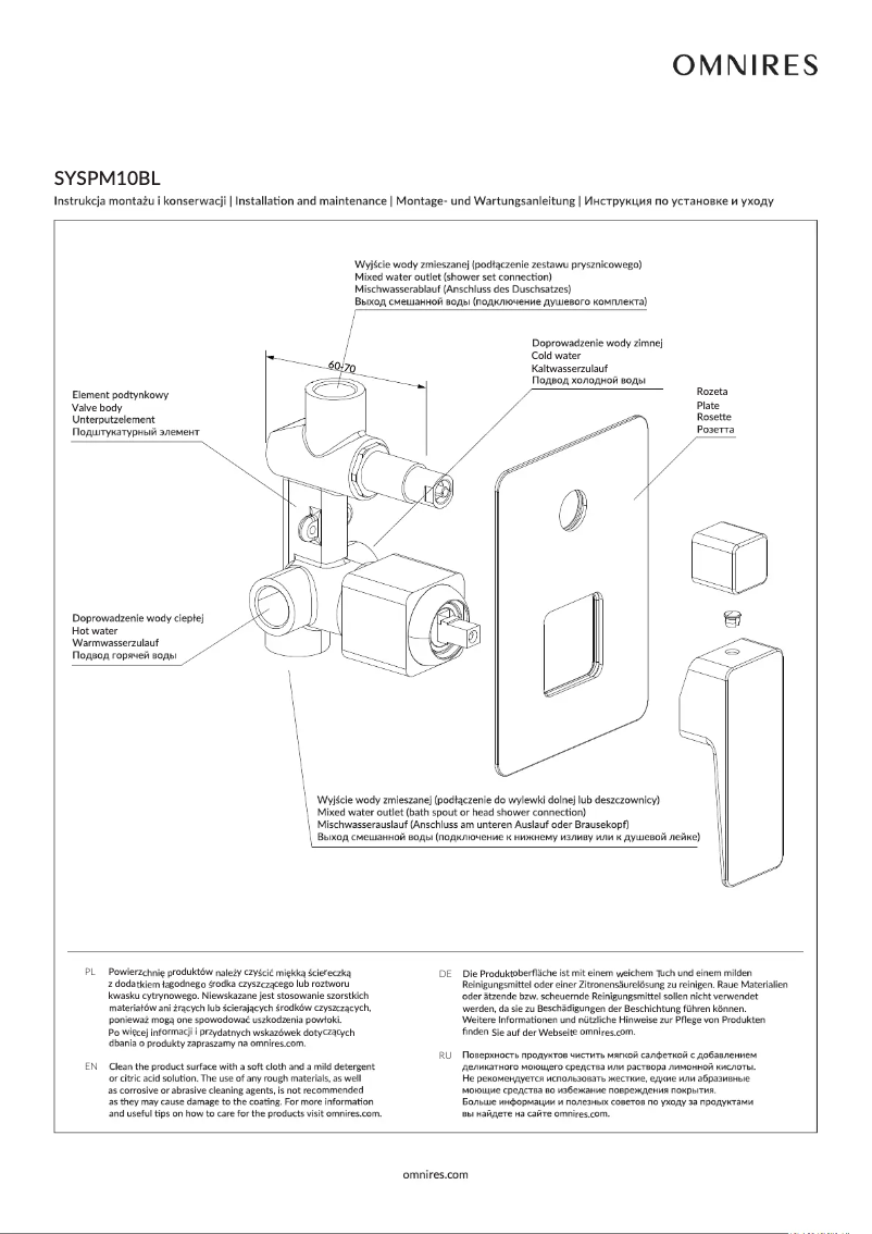 Página 1 del manual Manual de usuario Omnires Parma SYSPM10BL