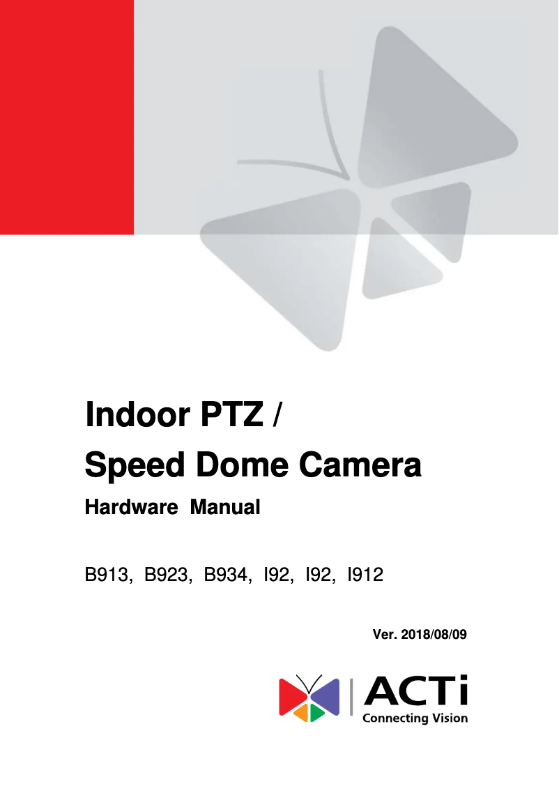 Page n°1 - Manuel utilisateur ACTi B934