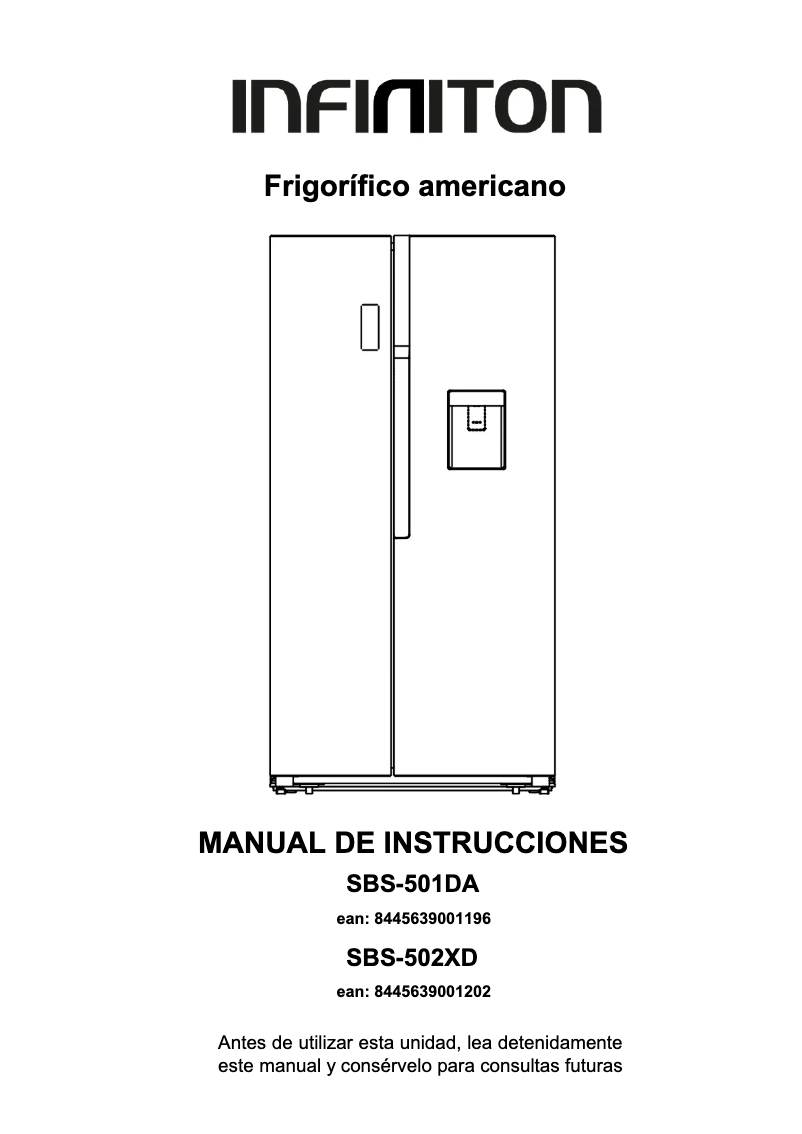 Página 1 del manual Manual de usuario Infiniton SBS-502XD