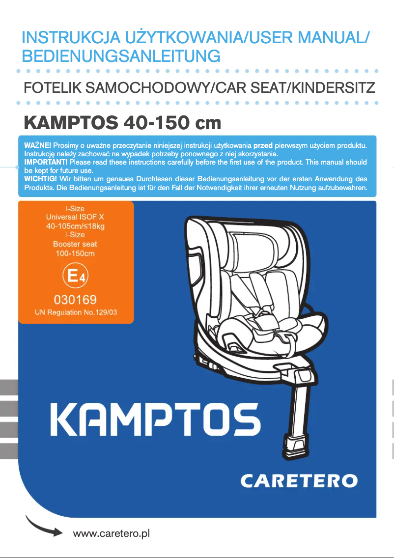 Page n°1 - Manuel utilisateur Caretero Kamptos
