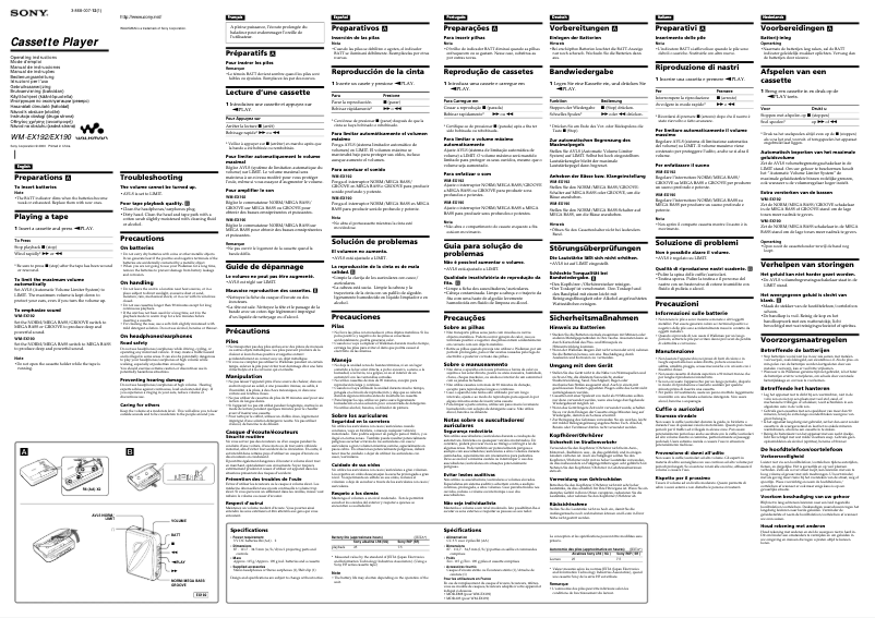 Image de la première page du manuel de l'appareil WM-EX192