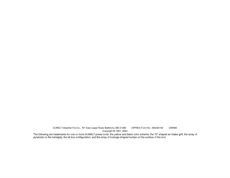 Image de la première page du manuel de l'appareil DW896