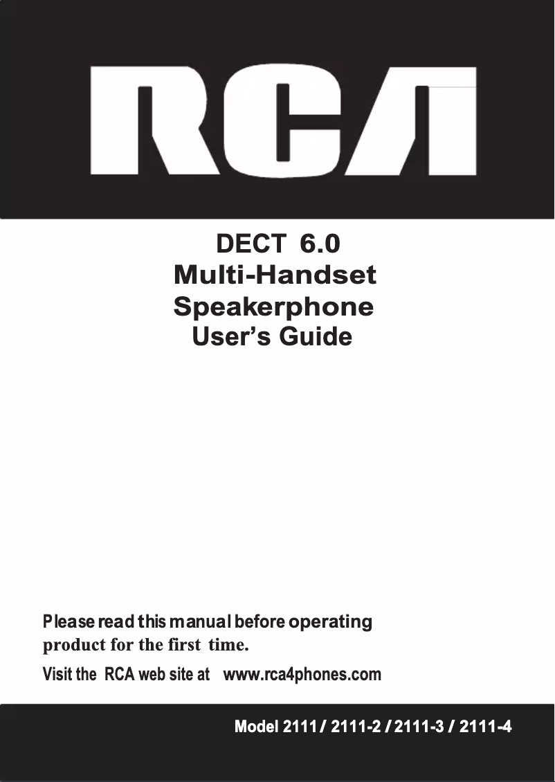 Page 1 of the manual User Manual RCA 2111