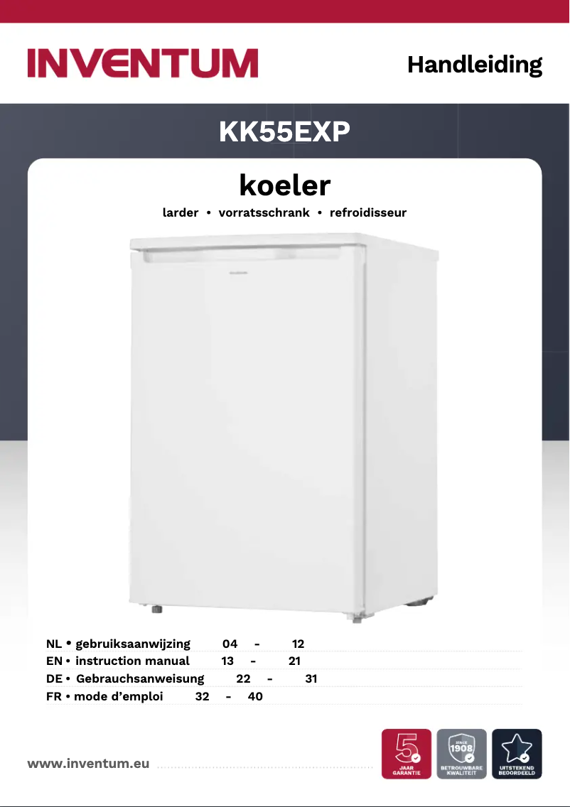 Page n°1 - Manuel utilisateur Inventum KK55EXP