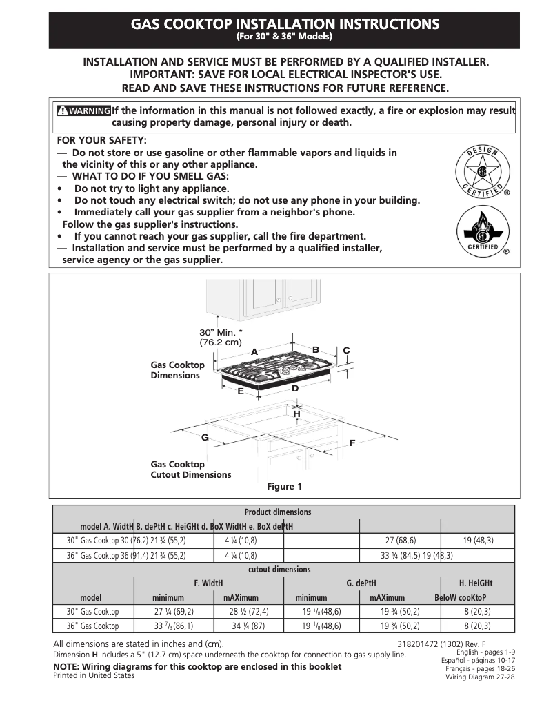 Page 1 de la notice Guide d'installation Electrolux EW36GC55GS