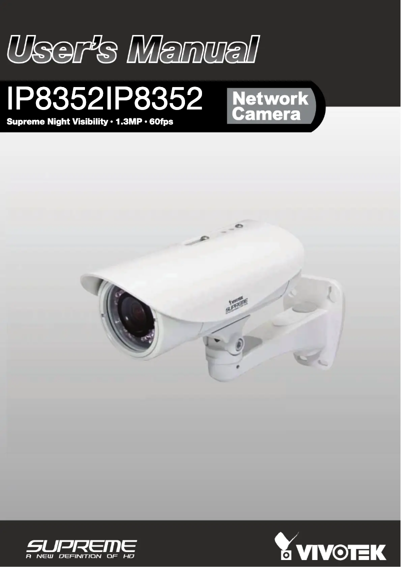 Page 1 de la notice Manuel utilisateur Vivotek IP8352