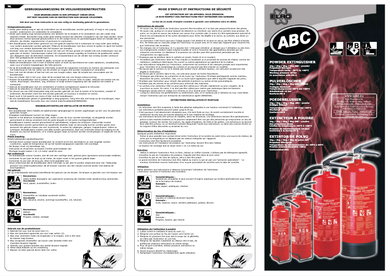 Page n°1 - Manuel utilisateur Elro BB6