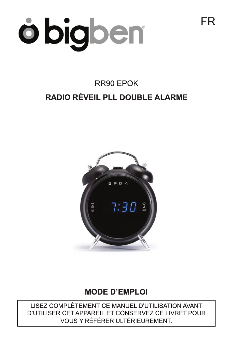 Page 1 de la notice Manuel utilisateur Bigben Epok RR90
