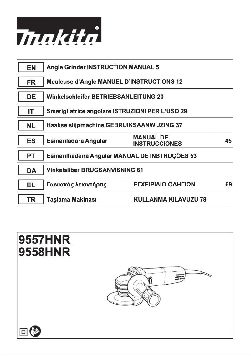 Page n°1 - Manuel utilisateur Makita GA9071