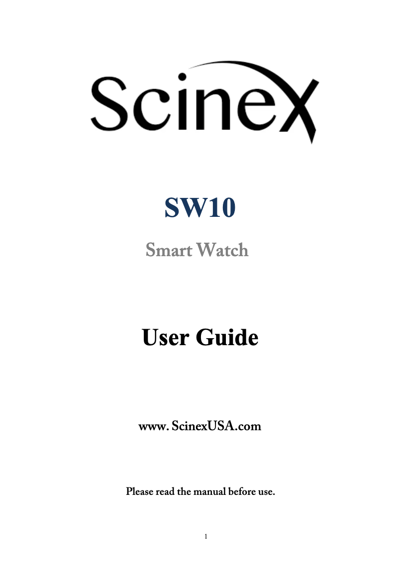 Page 1 de la notice Manuel utilisateur Scinex SW10