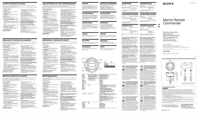 Page n°1 - Manuel utilisateur Sony RMX60ML.U