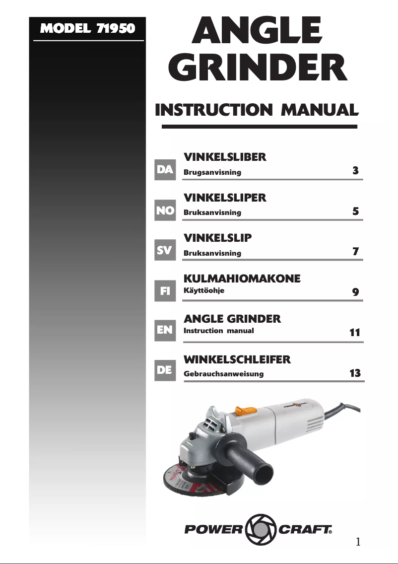Page 1 de la notice Manuel utilisateur Power Craft 71950