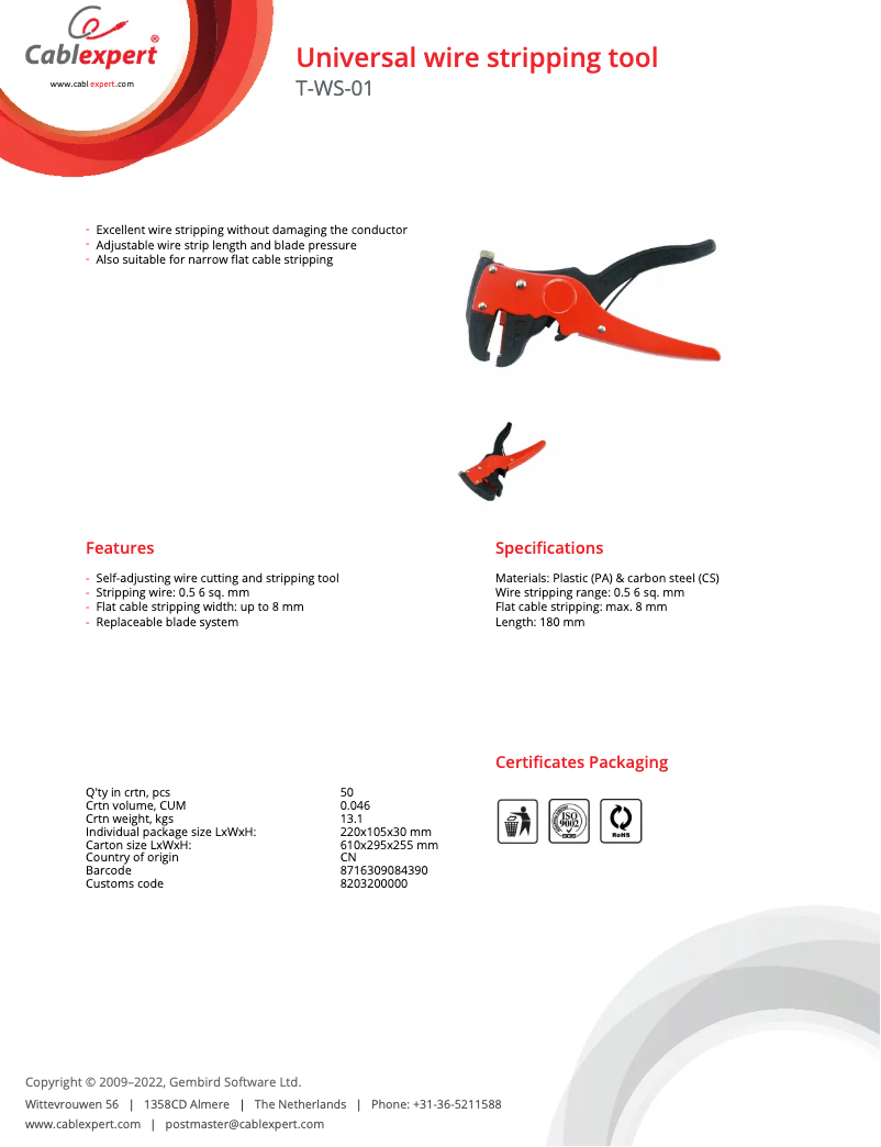 Page n°1 - Manuel utilisateur Gembird T-WS-01