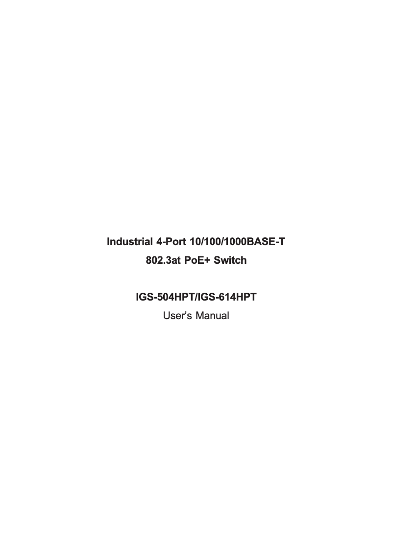 Page n°1 - Manuel utilisateur Planet IGS-614HPT