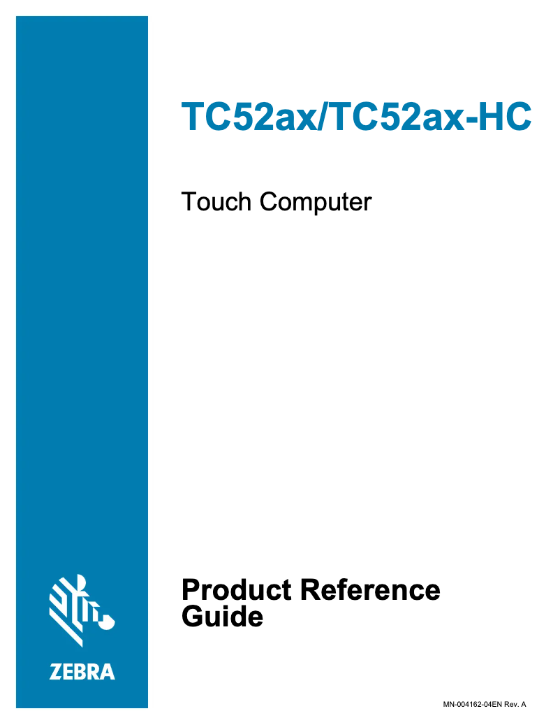 Image de la première page du manuel de l'appareil TC52ax-HC