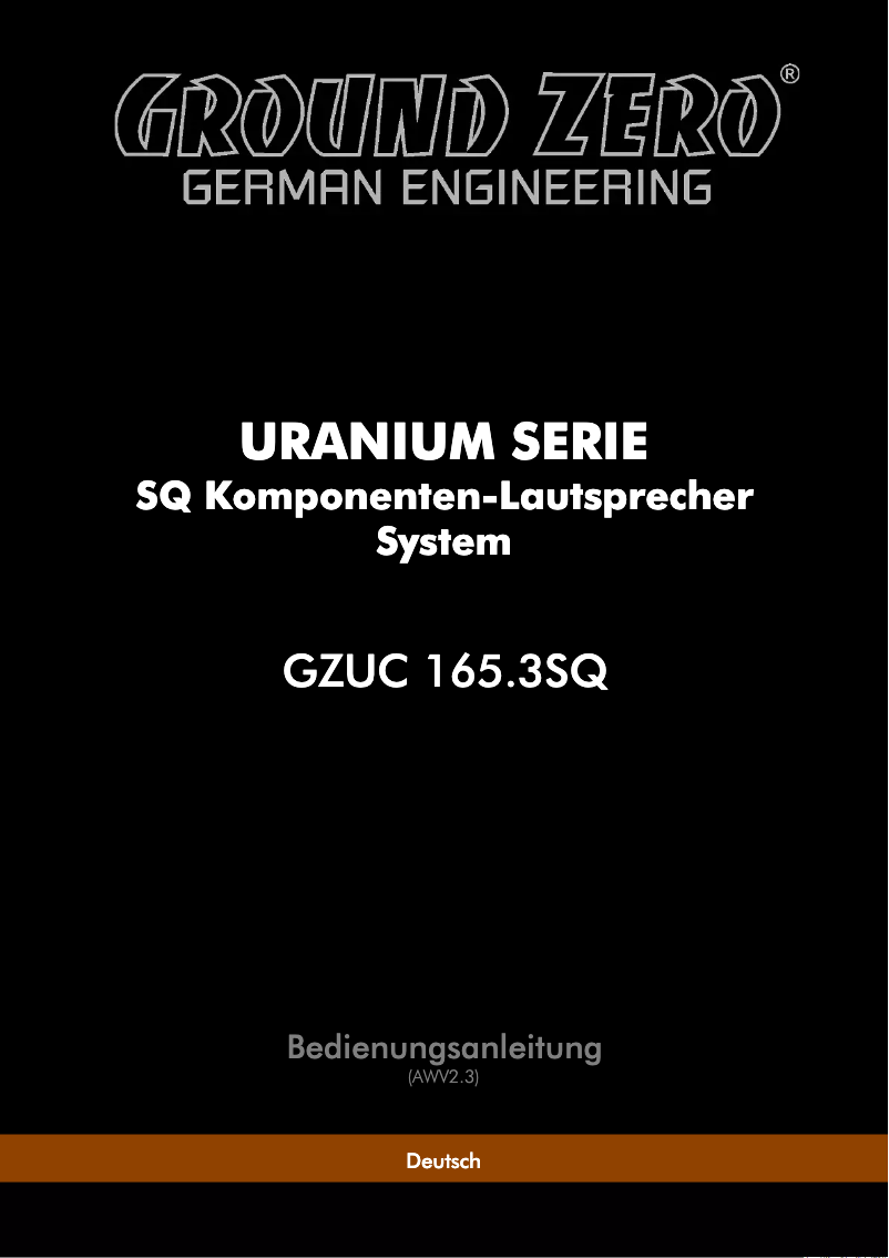 Imagen de la primera página del manual del dispositivo GZUC 165.3SQ