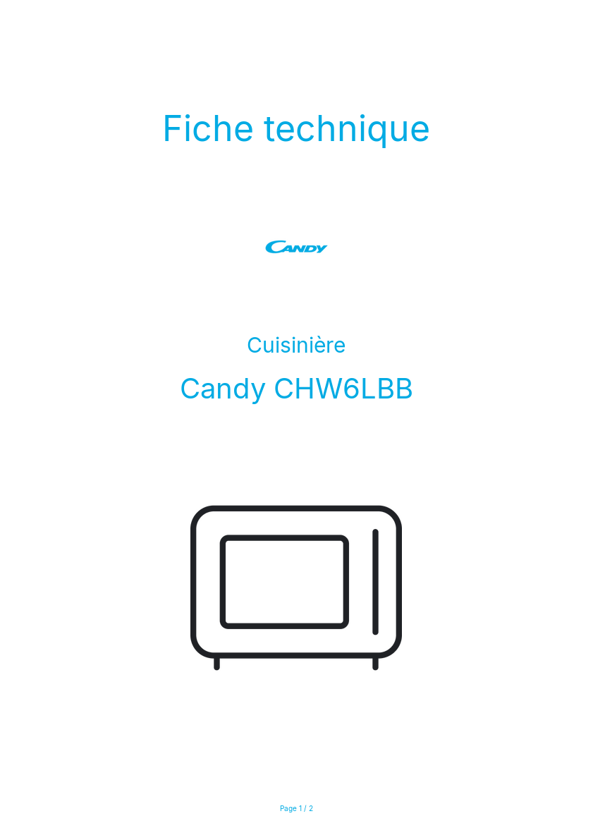 Image de la première page du manuel de l'appareil CHW6LBB