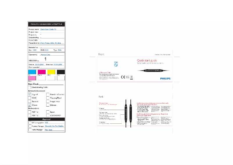 Page n°1 - Guide de démarrage rapide Philips SHQ1007