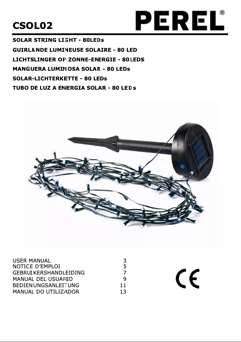 Page n°1 - Manuel utilisateur Perel CSOL02