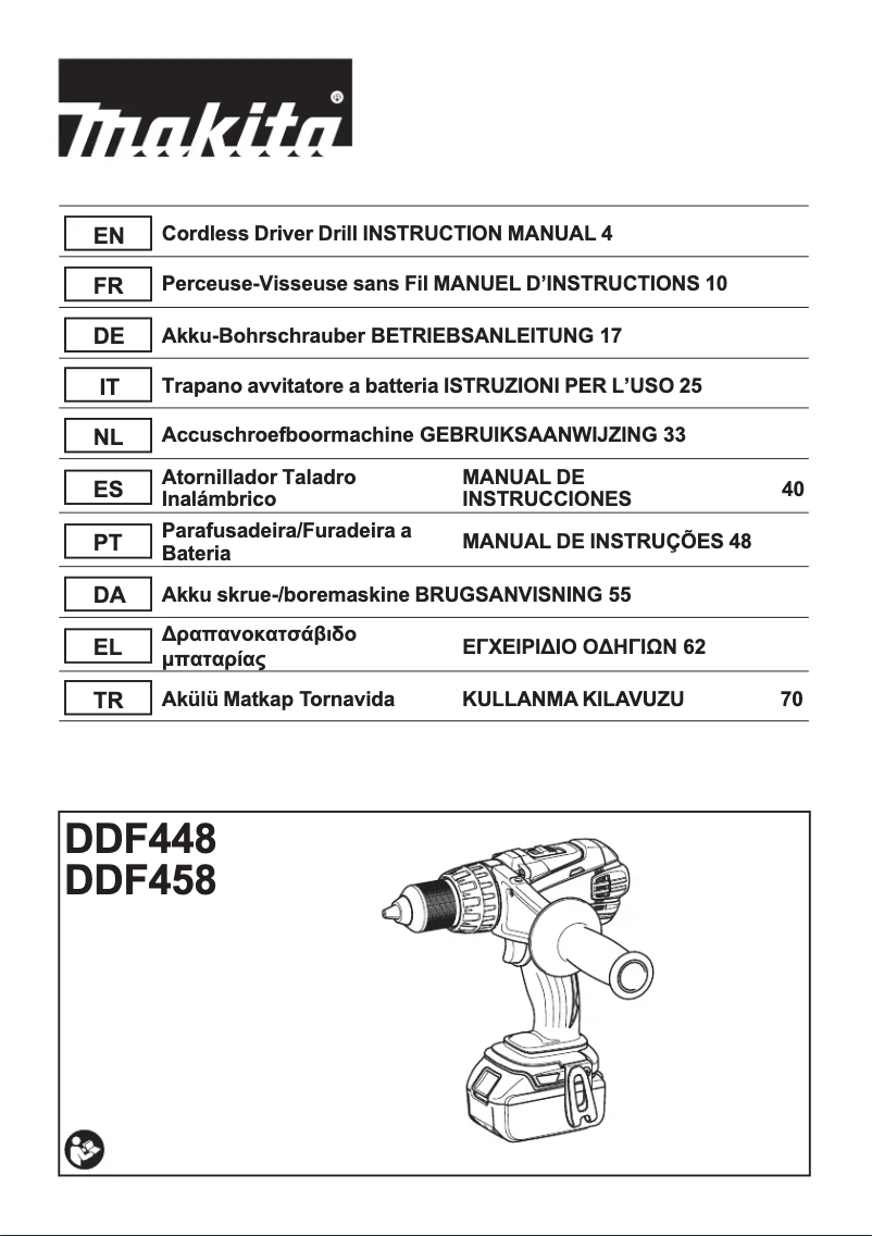 Page 1 de la notice Manuel utilisateur Makita DDF448RMJ