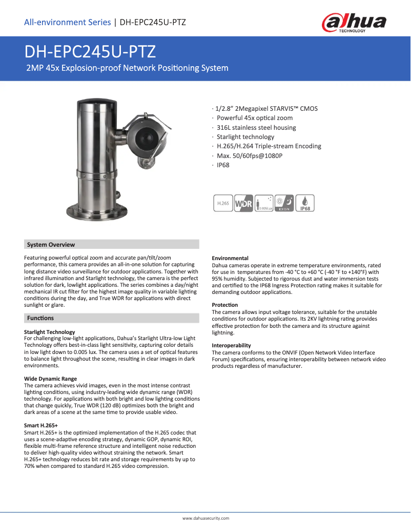 Page 1 de la notice Manuel utilisateur Dahua Technology EPC245U-PTZ
