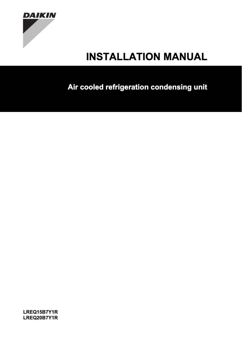 Page 1 de la notice Guide d'installation Daikin LREQ6B7Y1