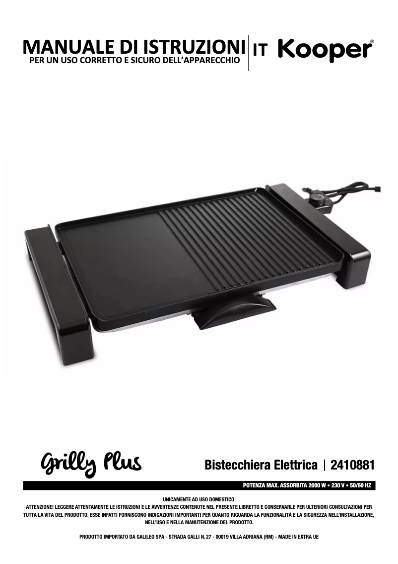 Page 1 de la notice Manuel utilisateur Kooper 2410881