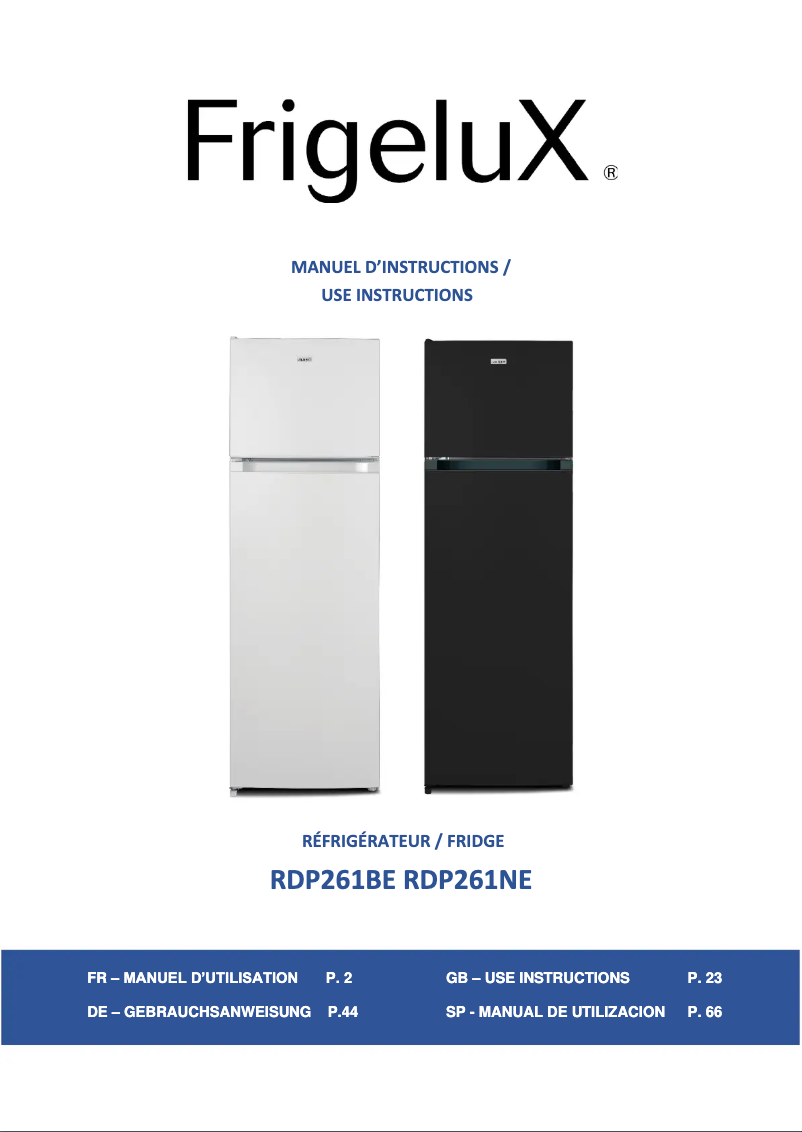 Image de la première page du manuel de l'appareil RDP261NE