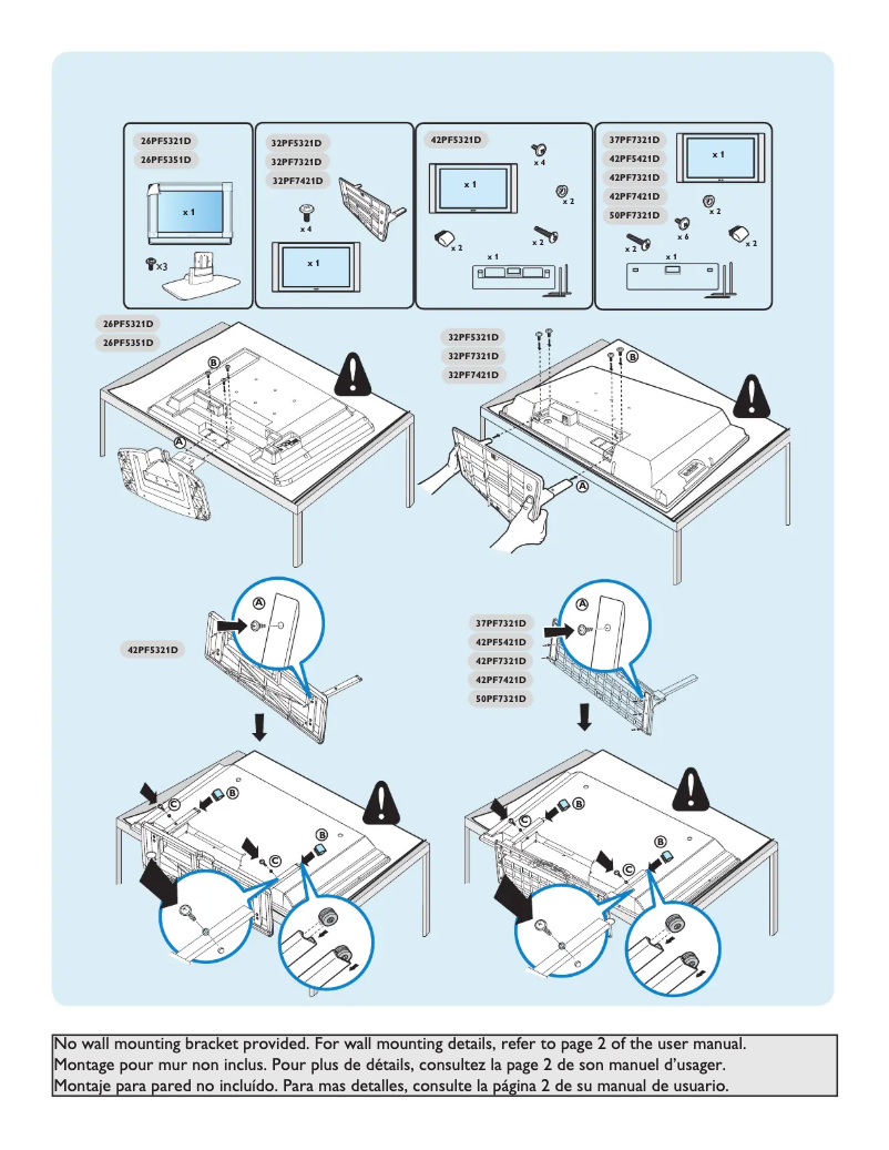 Page 1 de la notice Guide de démarrage rapide Philips 26PF5321D