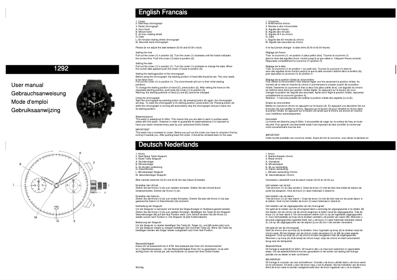 Image de la première page du manuel de l'appareil 1292