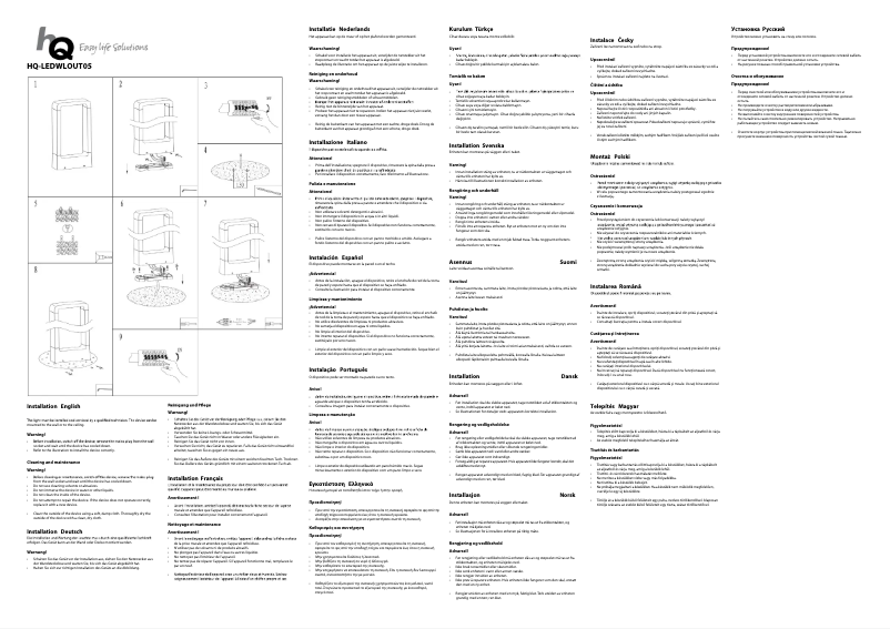 Page 1 de la notice Manuel utilisateur HQ HQ-LEDWLOUT05