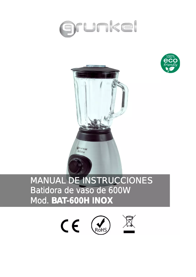 Image de la première page du manuel de l'appareil BAT-600H INOX