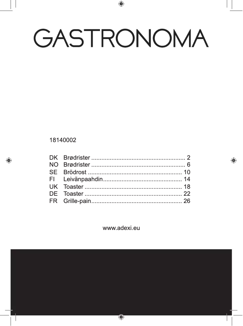 Image de la première page du manuel de l'appareil 18140002