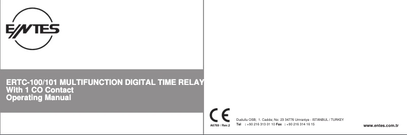 Page n°1 - Manuel utilisateur ENTES ERTC-101