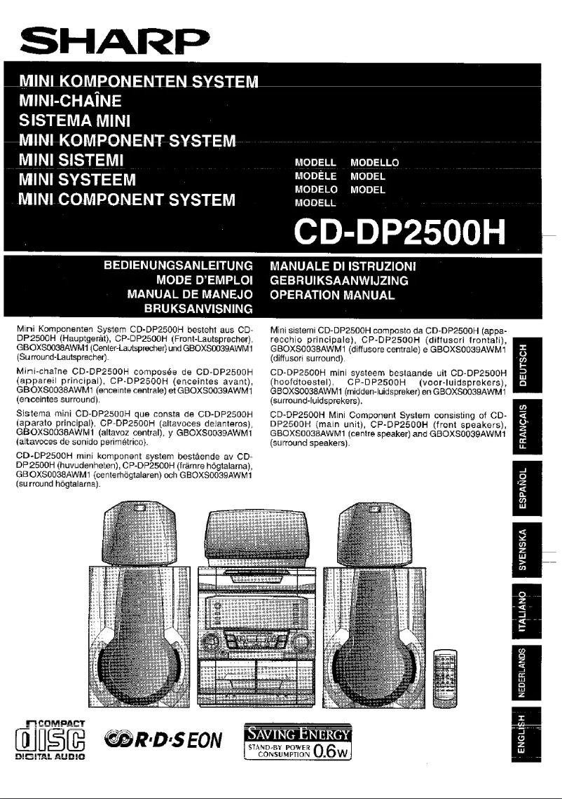 Page 1 de la notice Manuel utilisateur Sharp CD-DP2500H