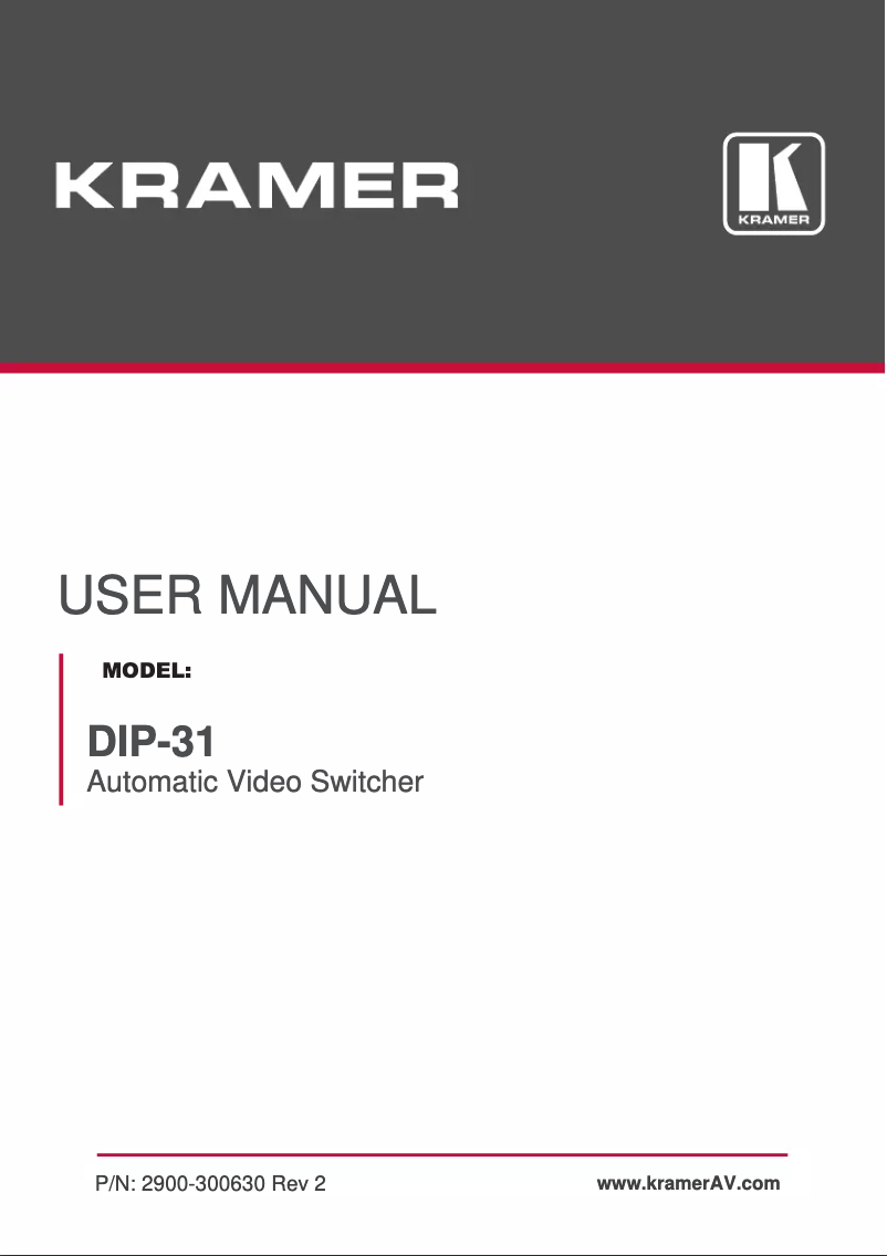 Page n°1 - Manuel utilisateur Kramer DIP-31