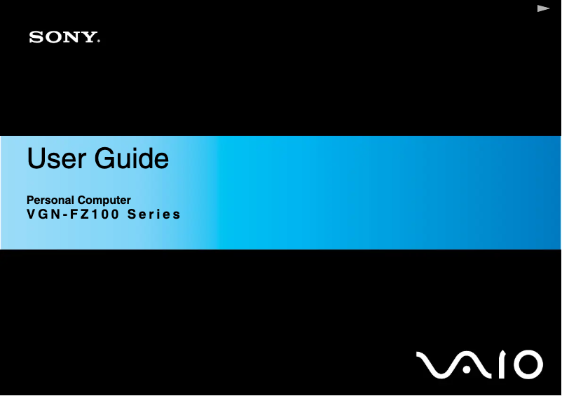 Image de la première page du manuel de l'appareil Vaio VGN-FZ190E