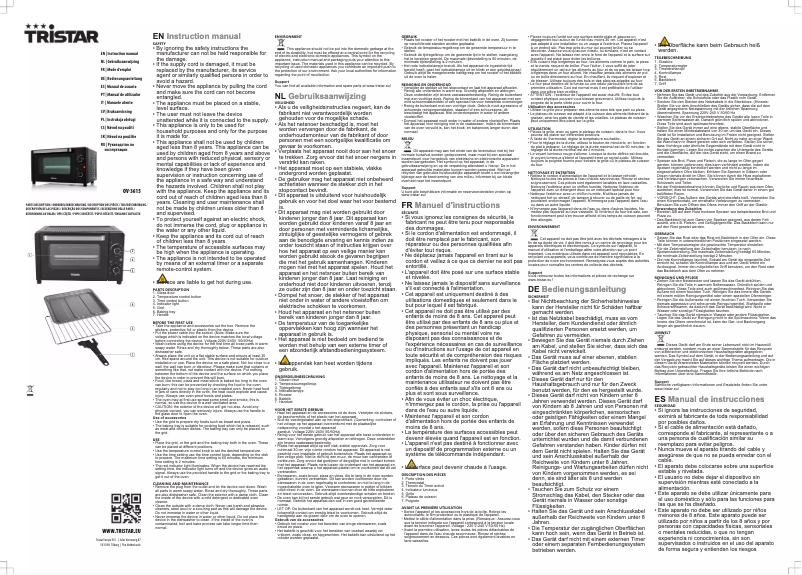 Page 1 de la notice Manuel utilisateur TriStar OV-3615